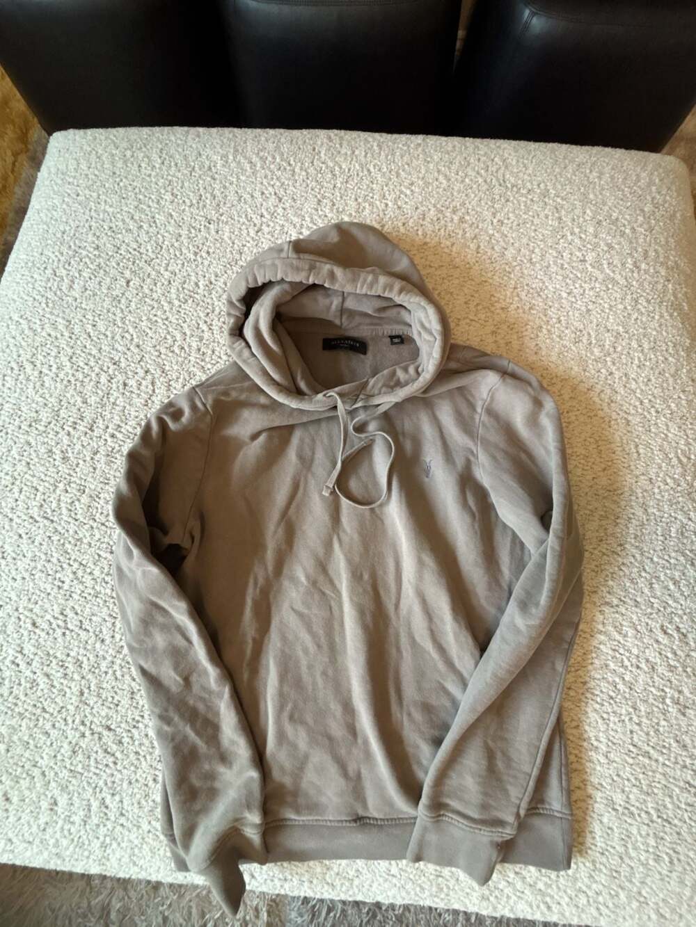All Saints Ramskull Pullover Hoodie Size Small Taupe Grey